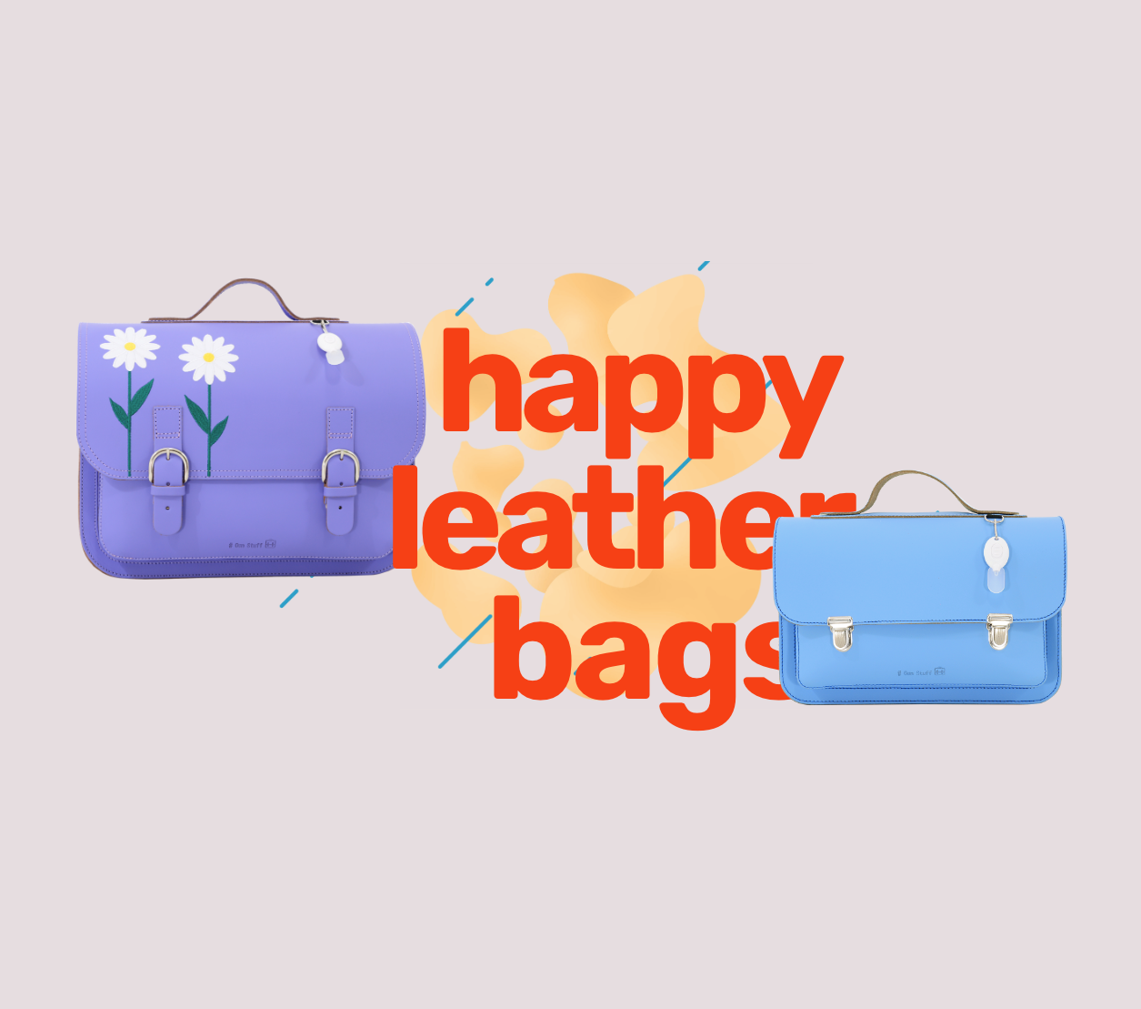 Own Stuff, Happy Leather Bags, kinderboekentassen, leder,
